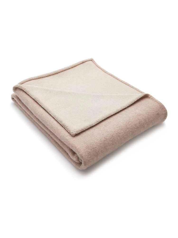 Hug Rug Beige Luxury Wool Throw - Image 1 of 3