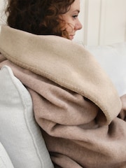 Hug Rug Beige Luxury Wool Throw - Image 2 of 3