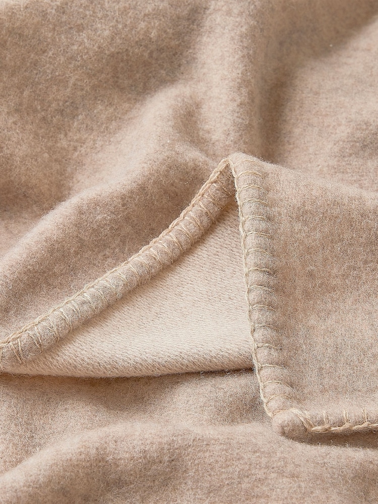 Hug Rug Beige Luxury Wool Throw - Image 3 of 3