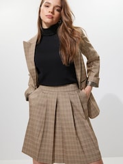 Brown Sparkle Check Mini Skirt - Image 1 of 7