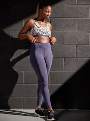 Navy Blue Active Studio Sports Wrap Front High Waist Full Length Leggings - Image 1 of 7