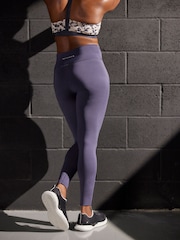 Navy Blue Active Studio Sports Wrap Front High Waist Full Length Leggings - Image 4 of 7