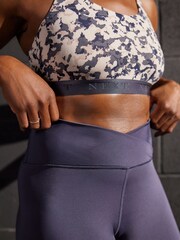 Navy Blue Active Studio Sports Wrap Front High Waist Full Length Leggings - Image 5 of 7