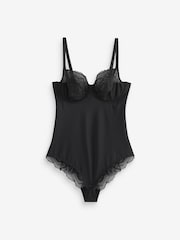 Black Light Shaping Tummy Control Non Padded Lace Cup Bodysuit - Image 7 of 8