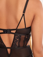 Schwarz - Unwattierter Spitzenbody - Bild 7 von 10