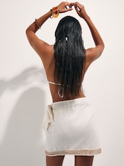 River Island Cream Beaded Mini Skirt - Image 4 of 4