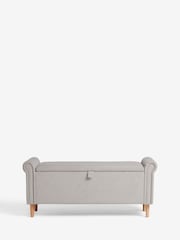 Tweedy Plain Light Natural Palais Storage Ottoman Blanket Box - Image 2 of 6