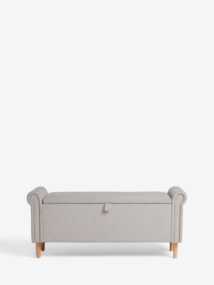 Tweedy Plain Light Natural Palais Storage Ottoman Blanket Box - Image 2 of 6