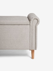 Tweedy Plain Light Natural Palais Storage Ottoman Blanket Box - Image 4 of 6