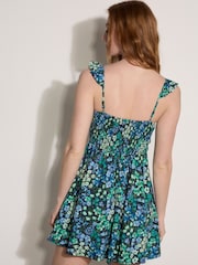 Apricot Blue Vintage Floral Ruffle Mini Dress - Image 2 of 4