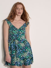 Apricot Blue Vintage Floral Ruffle Mini Dress - Image 4 of 4