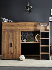 Oak Effect Bronx Kids High Sleeper Bed Frame - Image 1 of 10
