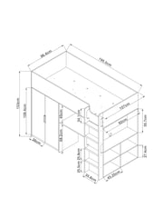Oak Effect Bronx Kids High Sleeper Bed Frame - Image 10 of 10