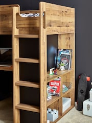 Oak Effect Bronx Kids High Sleeper Bed Frame - Image 3 of 10