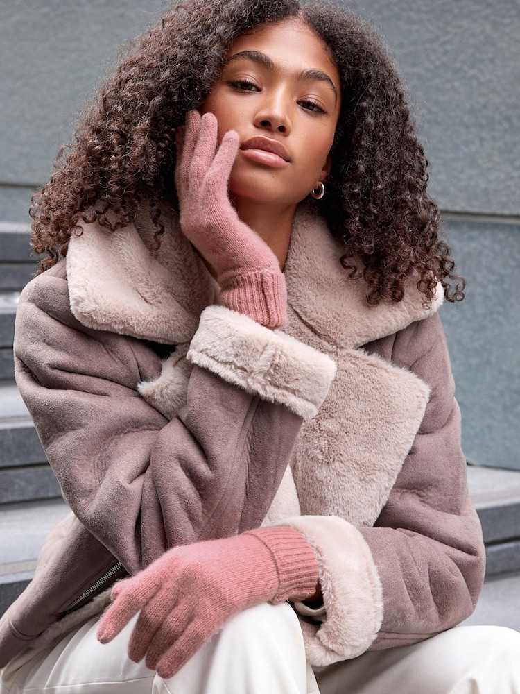 Pink Collection Luxe 30% Cashmere Gloves - Image 2 of 3