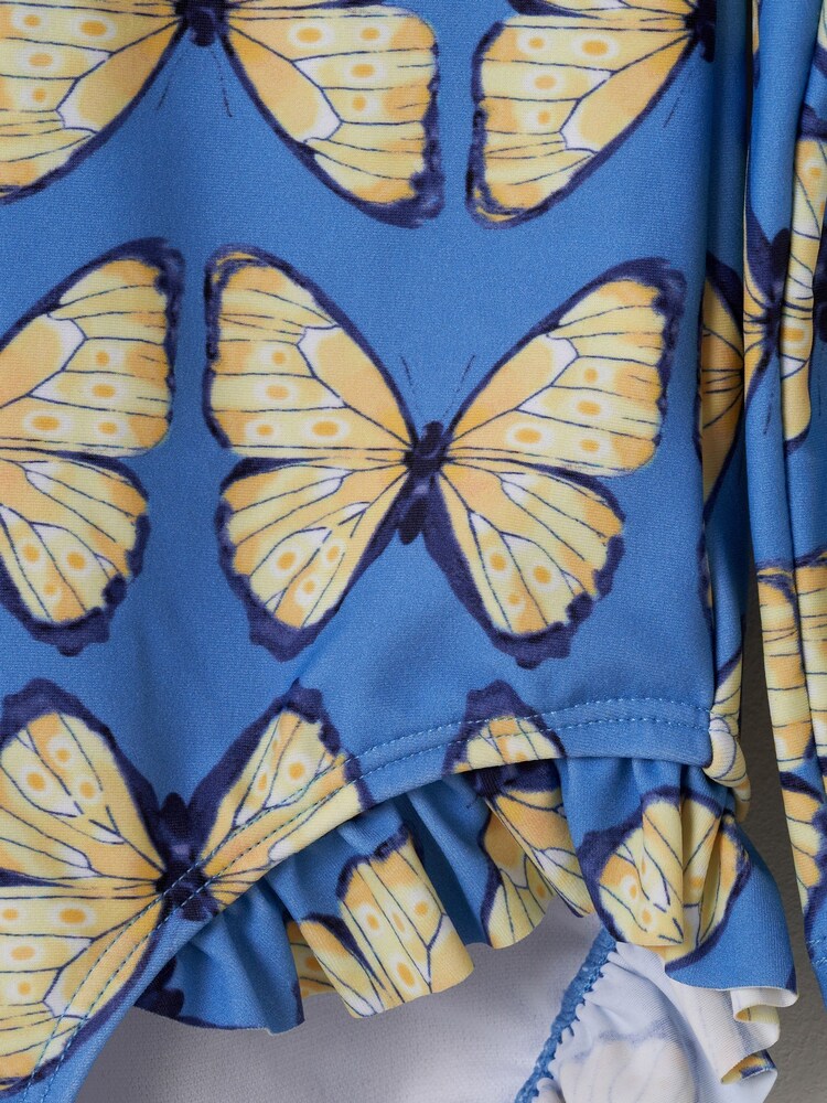 Angel & Rocket Blue Zip-Up Long Sleeve Rash Swimsuit - Image 6 of 6