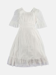 Angel & Rocket White Dot Mesh Boho Elise Maxi Dress - Image 3 of 5