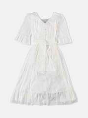 Angel & Rocket White Dot Mesh Boho Elise Maxi Dress - Image 4 of 5