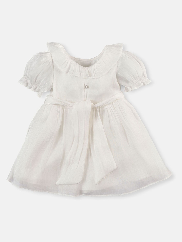 Angel & Rocket Cream Grace Frill Collar Tie Sash Dress - Image 2 of 4