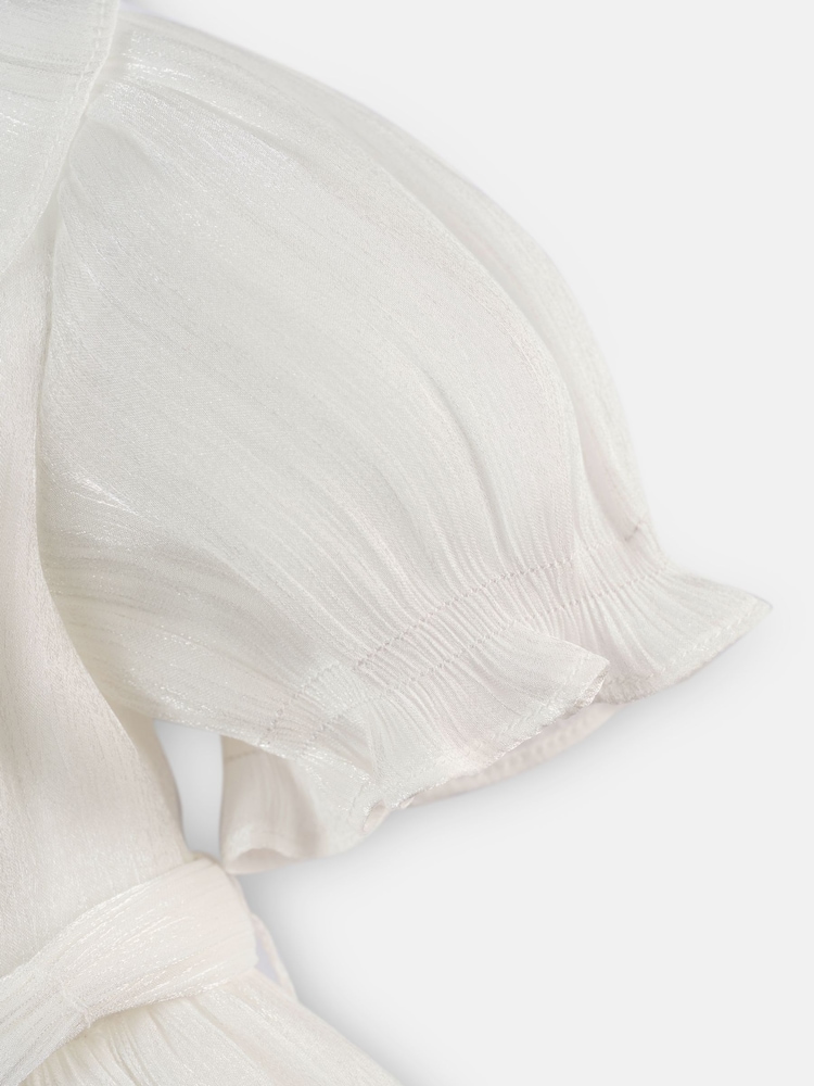 Angel & Rocket Cream Grace Frill Collar Tie Sash Dress - Image 4 of 4