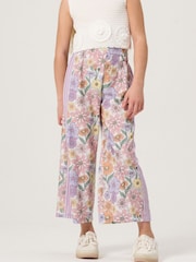 Angel & Rocket Purple Serena Printed Wide Leg Trousers - Image 1 of 4