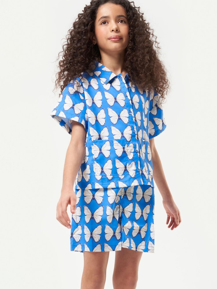 Angel & Rocket Blue Bea Woven Butterfly Shorts - Image 1 of 8