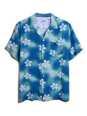 Original Penguin Blue Short Sleeve Flower Print Resort Shirt - Image 3 of 3