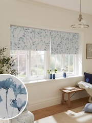 Blue Ready Made Blackout Roller Blind Isla Floral - Image 1 of 7