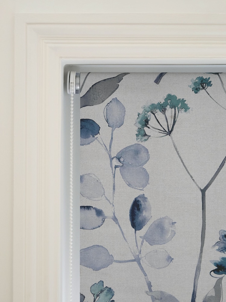 Blue Ready Made Blackout Roller Blind Isla Floral - Image 6 of 6