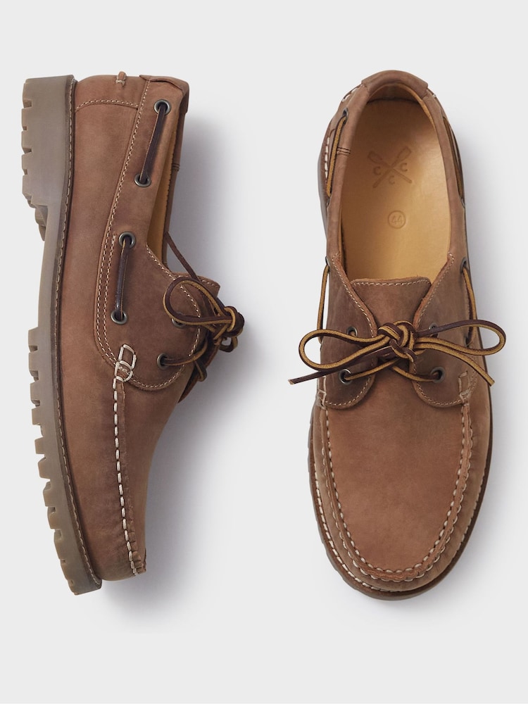 Crew Clothing Brown Leo Leather Chunky Deck Shoes - Image 4 of 4