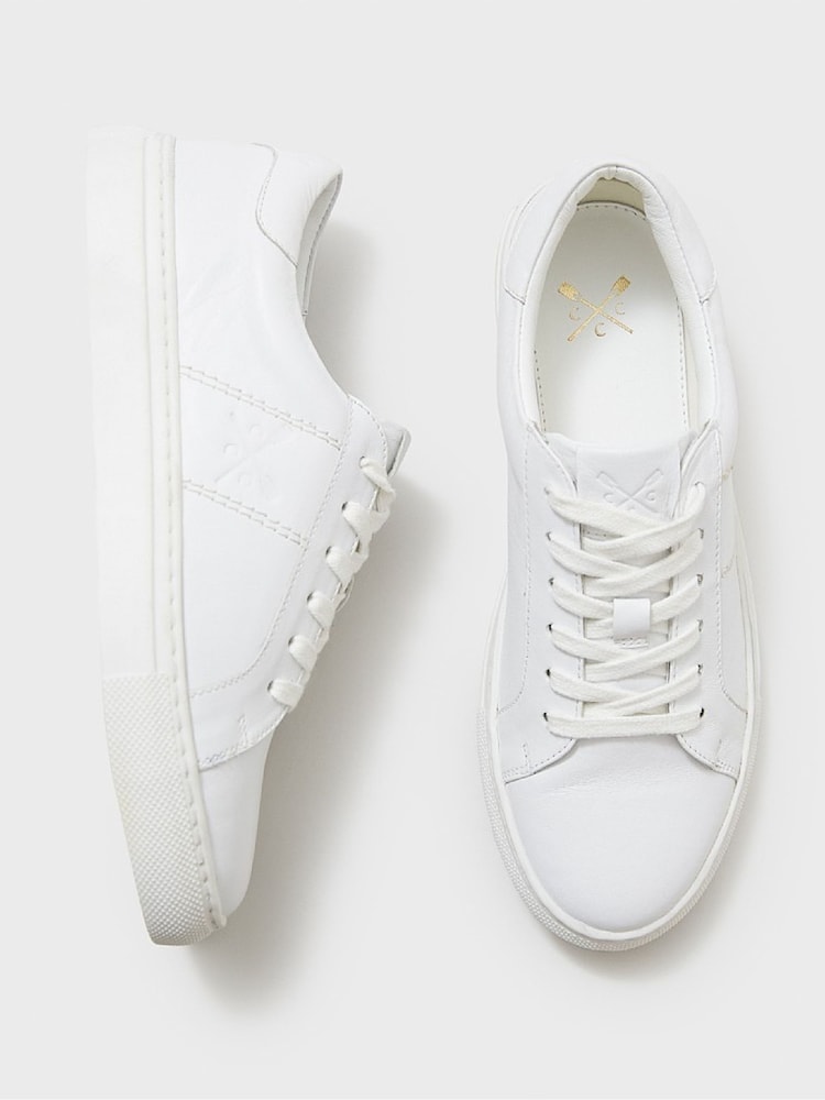 Crew Clothing White Gigi Leather Trainers - Image 6 of 6