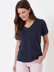 Crew Clothing Company White Cotton Jersey Top - Image 1 of 4