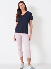 Crew Clothing Company White Cotton Jersey Top - Image 3 of 4