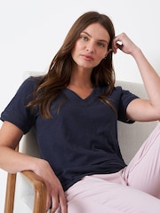 Crew Clothing Company White Cotton Jersey Top - Image 4 of 4