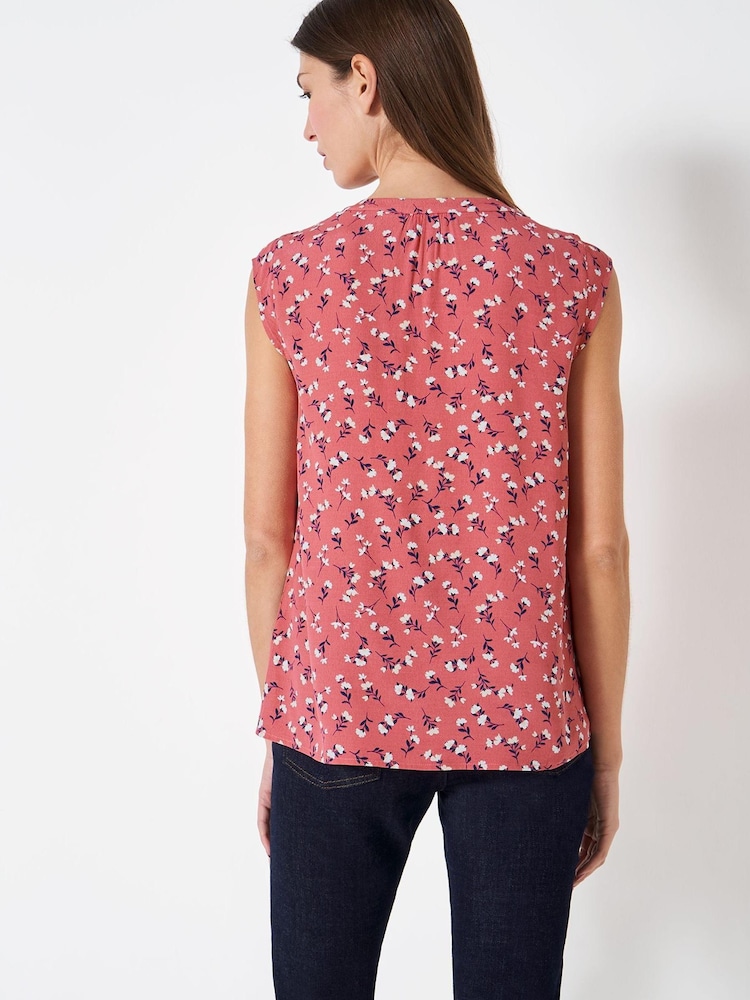Crew Clothing Company Pastel Pink Floral Print Relaxed Blouse - Image 2 of 4
