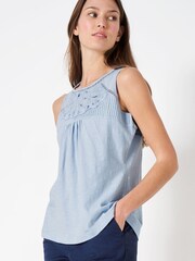 Crew Clothing Company White Cotton Jersey Top - Image 1 of 5