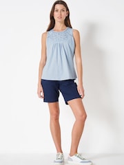 Crew Clothing Company White Cotton Jersey Top - Image 3 of 5