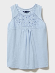 Crew Clothing Company White Cotton Jersey Top - Image 5 of 5