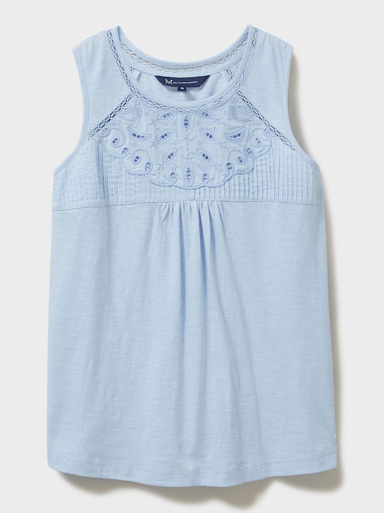 Crew Clothing Company White Cotton Jersey Top - Image 5 of 5