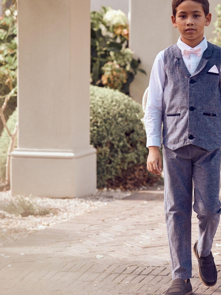 Angel & Rocket Blue Lorenzo Chambray Trousers - Image 2 of 5