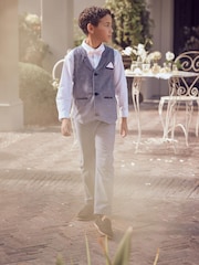 Angel & Rocket Blue Lorenzo Chambray Trousers - Image 3 of 5