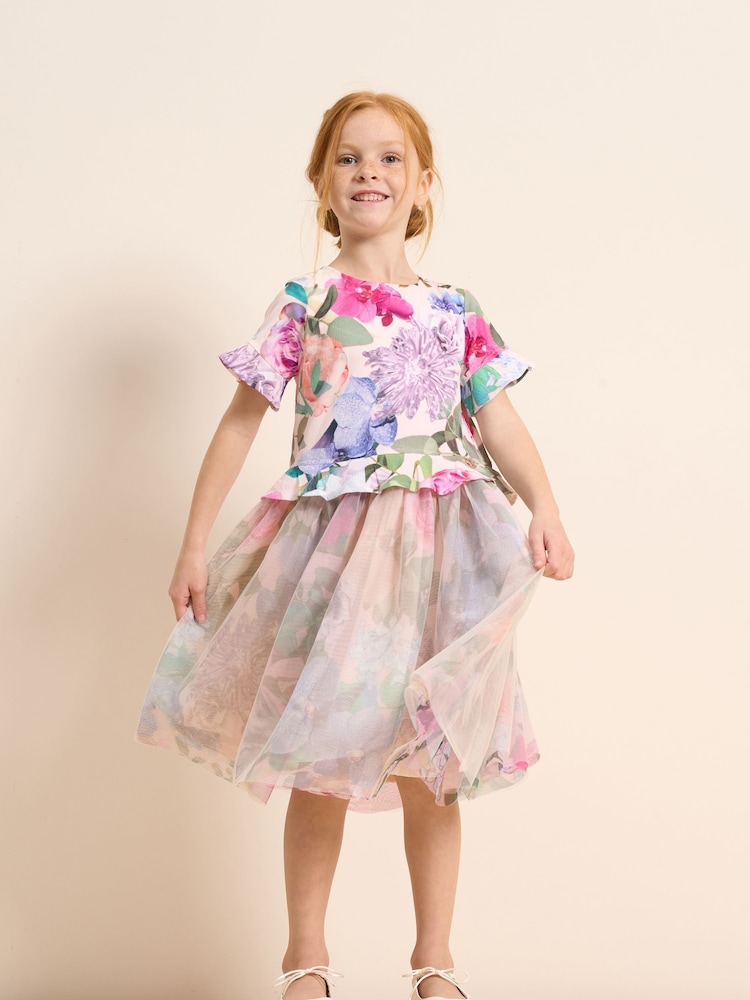 Angel & Rocket Pink Azalea Ballerina Print Dress - Image 2 of 6 Angel & Rocket Pink Azalea Ballerina Print Dress - Image 2 of 6