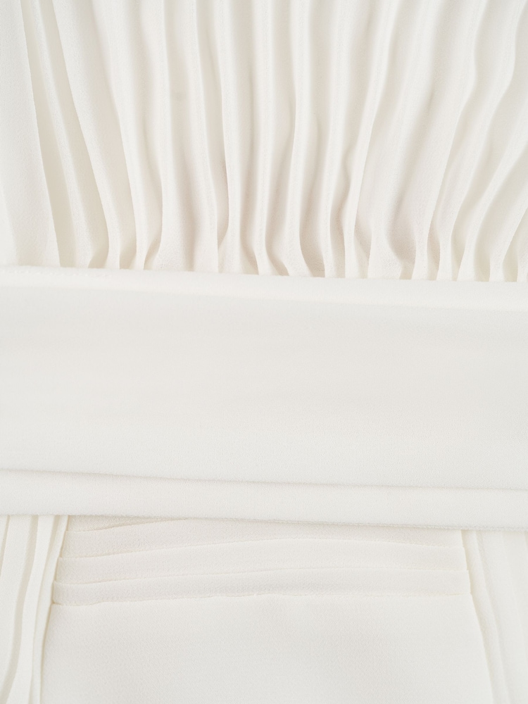 Angel & Rocket White Pleated Ballerina Occasion Bow Dress - Image 13 of 14