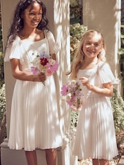 Weiß - Angel & Rocket Ballerina Plissiertes Kleid für besondere Anlässe mit Schleife - Bild 5 von 14