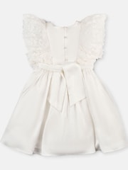 Angel & Rocket Cream Alice Lace Sleeve Satin Bridesmaid Dress - Image 4 of 5