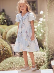 Angel & Rocket Blue Lucia Cotton Sateen Floral Print Dress - Image 1 of 13