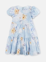 Angel & Rocket Blue Lucia Cotton Sateen Floral Print Dress - Image 12 of 13