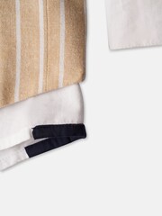 Angel & Rocket Natural Clayton Linen Stripe Waistcoat - Image 4 of 4