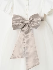 Weiß/Champagner: - Angel & Rocket Celine Kleid aus Taft und Tüll mit Schleife - Bild 4 von 4