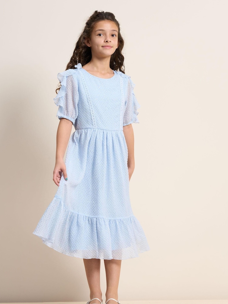 Modra srednje dolga obleka Angel & Rocket Annelise Boho - Slika 2 iz 7 Modra srednje dolga obleka Angel & Rocket Annelise Boho - Slika 2 iz 7